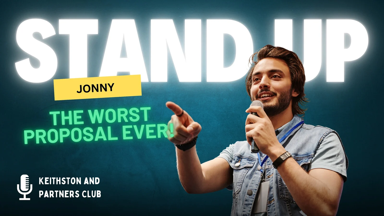 Simple Neon Stand Up Comedy Show Youtube Thumbnail